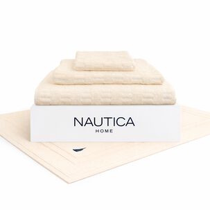 Set 4 Toallas Nautica Savoy Cara+mano+cuerpo+piso 100% Algod&oacute;n Alta Calidad Crema