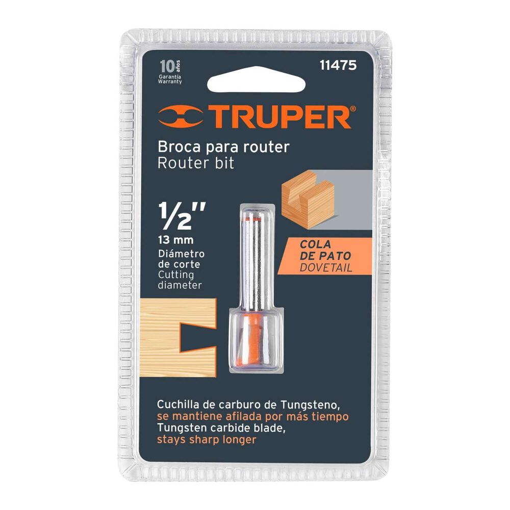 Fresa Cola De Milano 1/2" - Truper image number 2.0