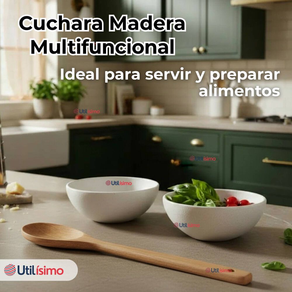 Cuchara De Madera De Bambú Con Mango Largo Utensilio De Cocina image number 5.0