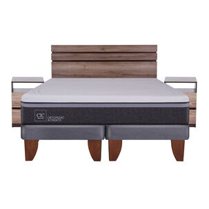 Cama Europea Cic Ortopedic Advance / King / Base Dividida + Set De Maderas