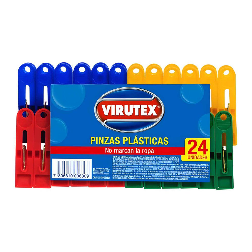 Pinzas Para Ropa Plásticas 24un - Virutex image number 0.0