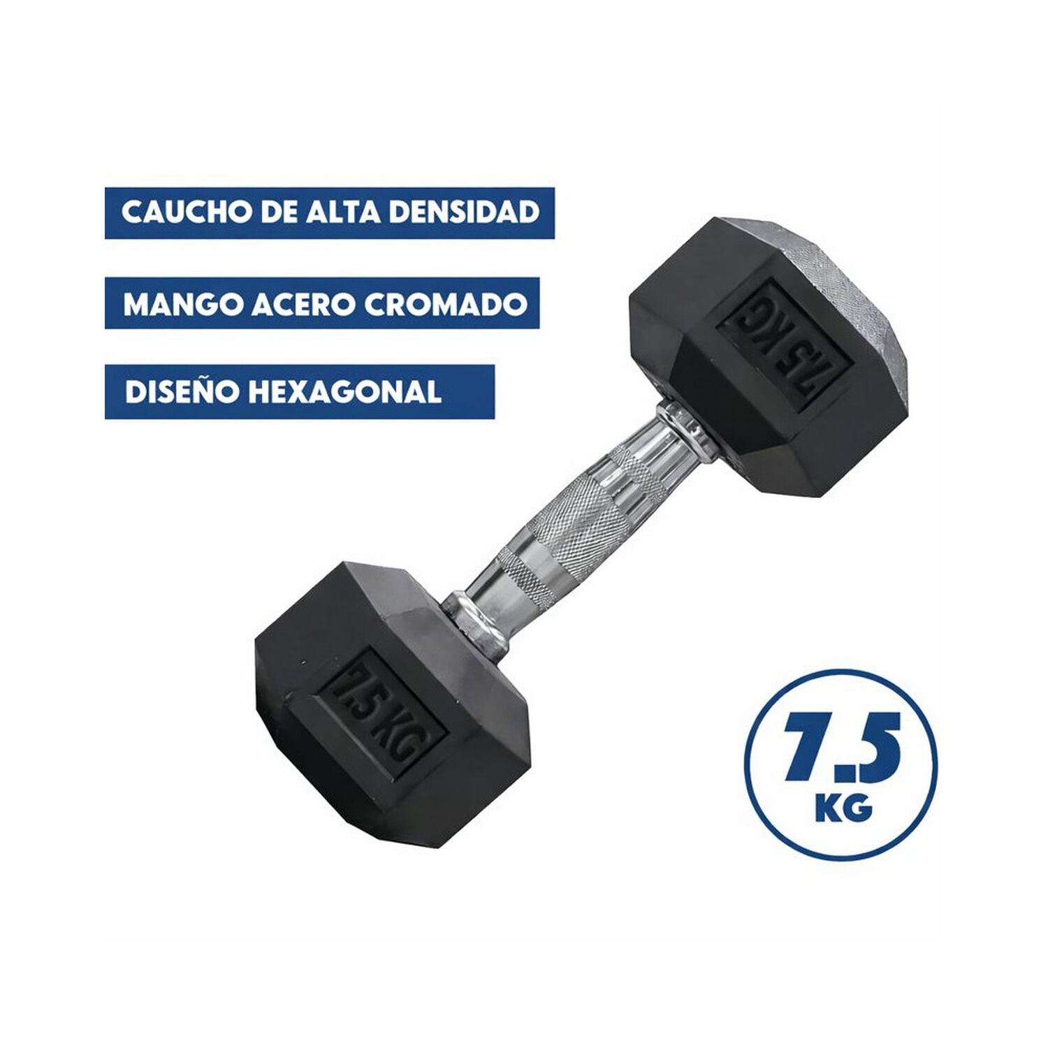 Mancuerna Profesional Hexagonal 7,5kg Fitness Alta Densidad image number 2.0