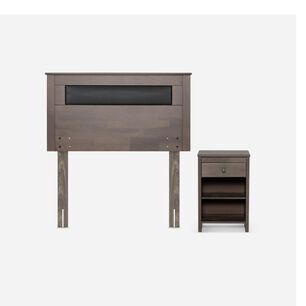 Set De Maderas Rosen Ferrara Gris / 1.5 Plazas