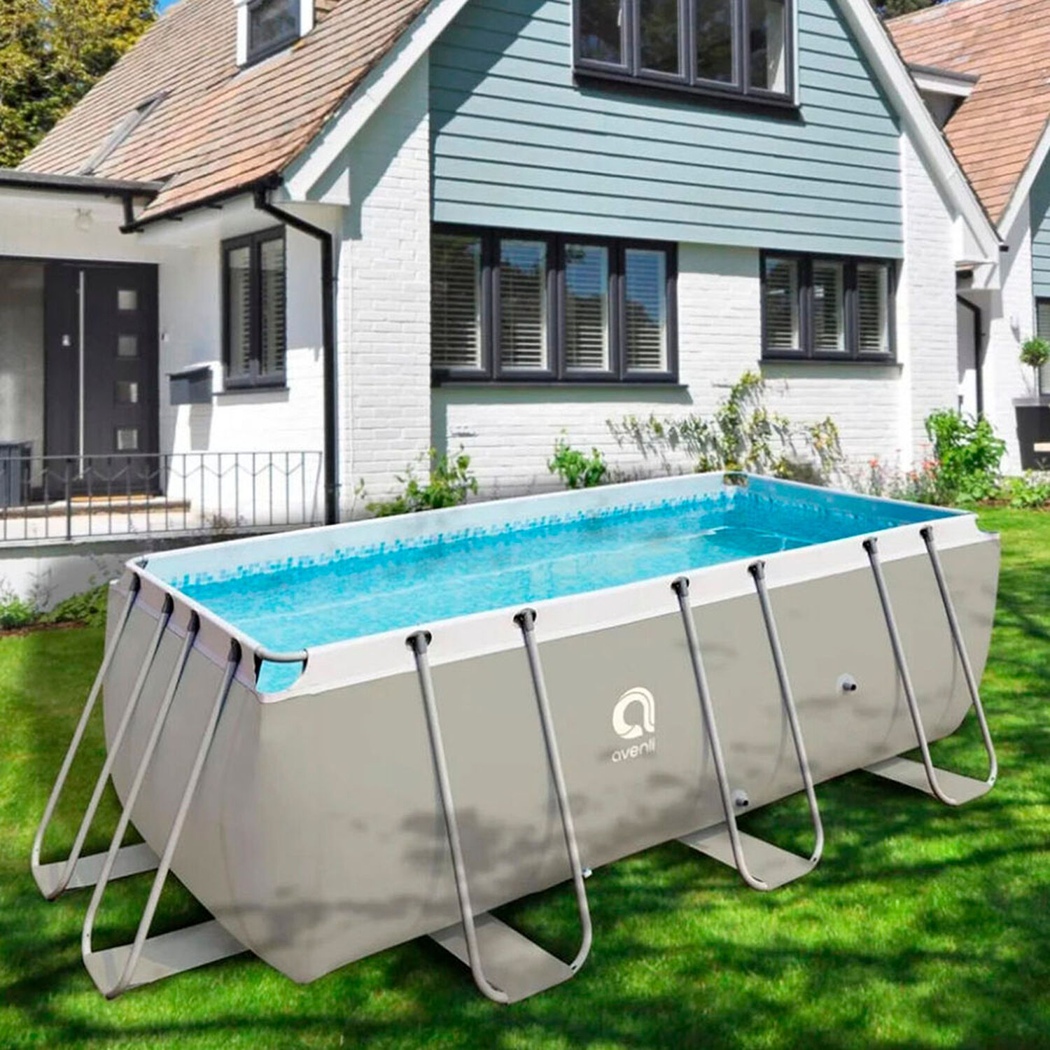 Piscina Rectangular Con Filtro Gris 122x207x400 Cm 8870 L image number 5.0
