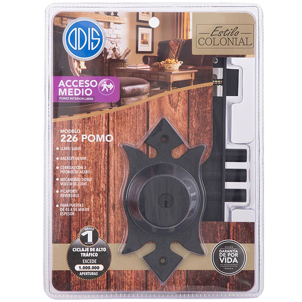 Cerradura Embutir Odis 226 Colonial Pomo - Medio Acceso Para Exterior image number 5.0