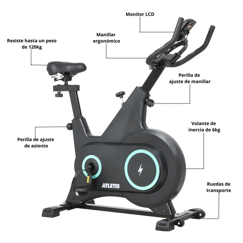 Bicicleta Spinning K300 Pro Con Volante Inercia 6 Kg Rojo image number 6.0