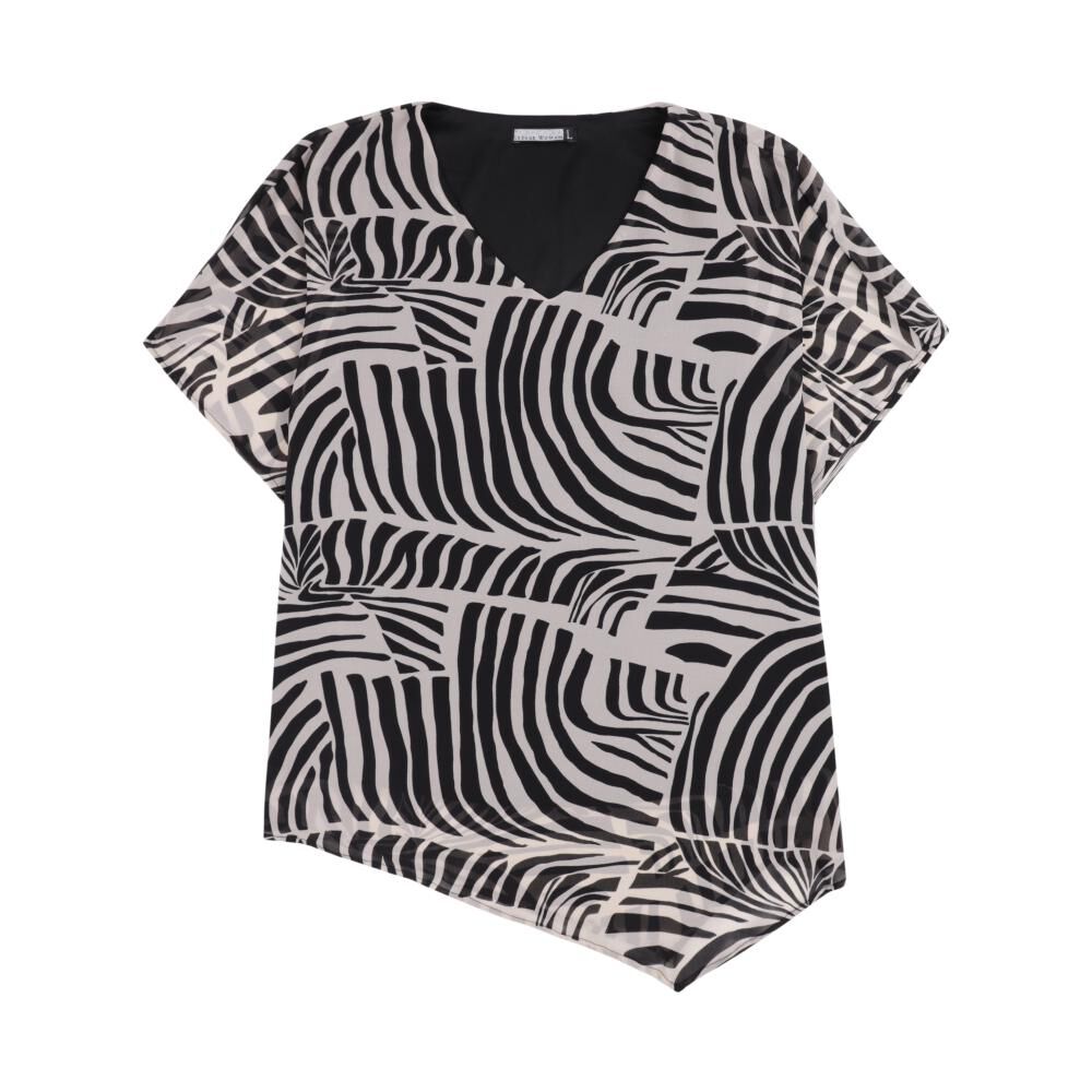 Blusa Print Tipo Túnica Manga Corta Cuello V Mujer Lesage image number 0.0
