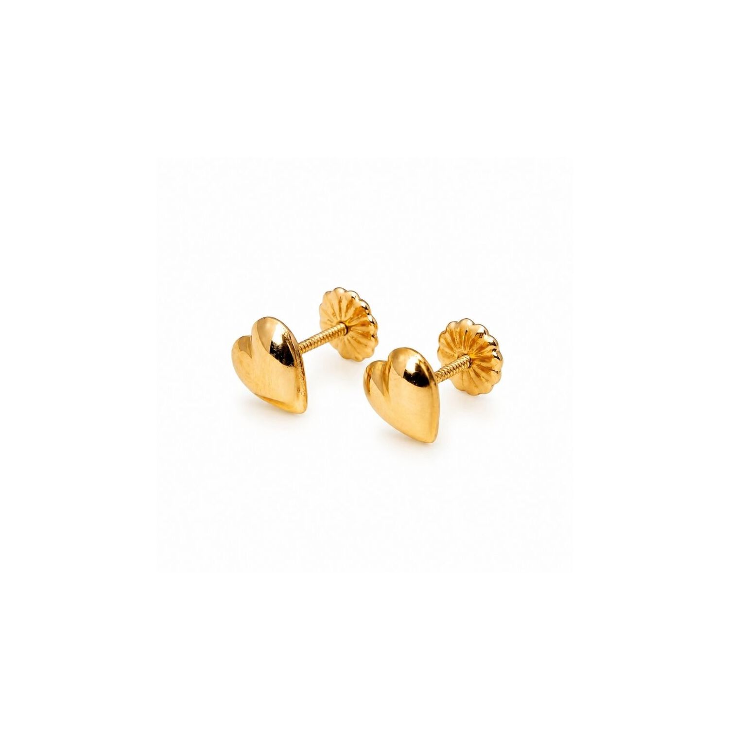 Aros Coraz&oacute;n Oro 18k 6mm N2 Atornillado 0.65gr Ni&ntilde;a Juevenil Dorado image number 2.0