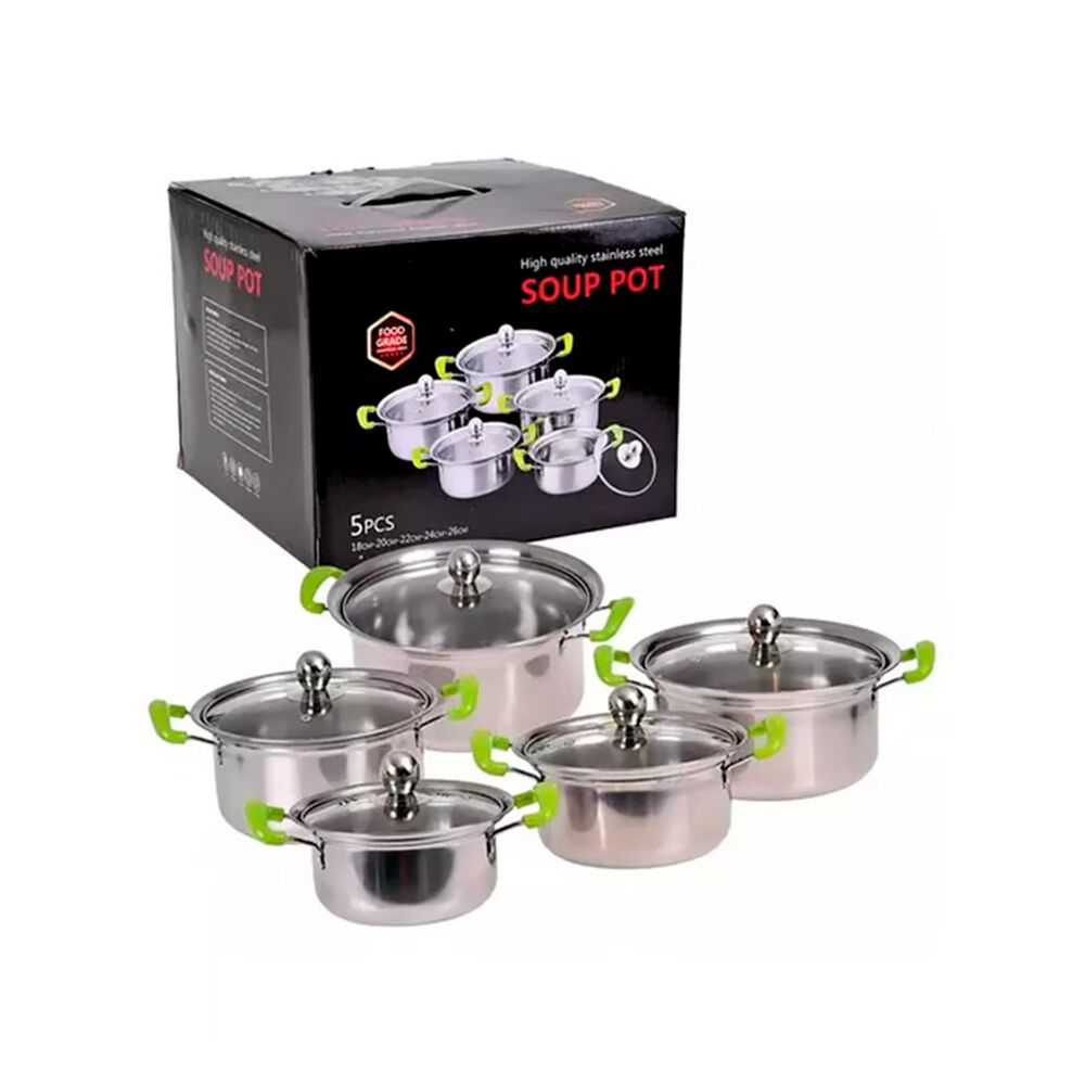 Set De 5 Ollas Acero Inoxidable Cocina Vers&aacute;til Y Duradera image number 0.0