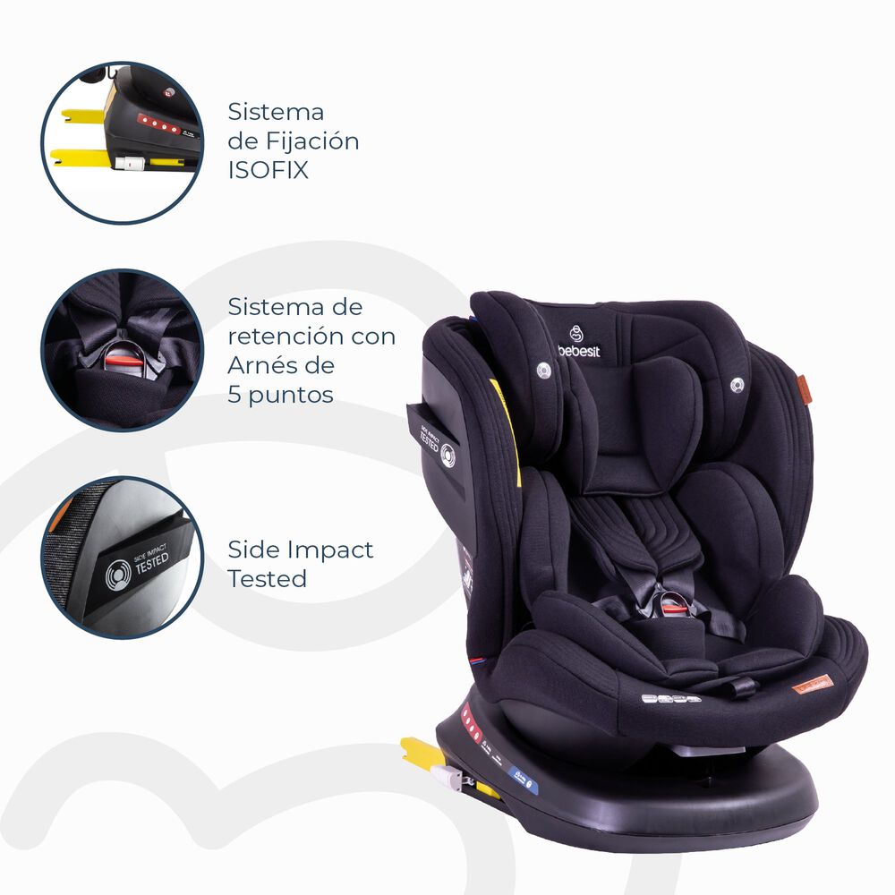 Silla De Auto Convertible Isofix Supra 360&ordm; Premium Negro image number 3.0