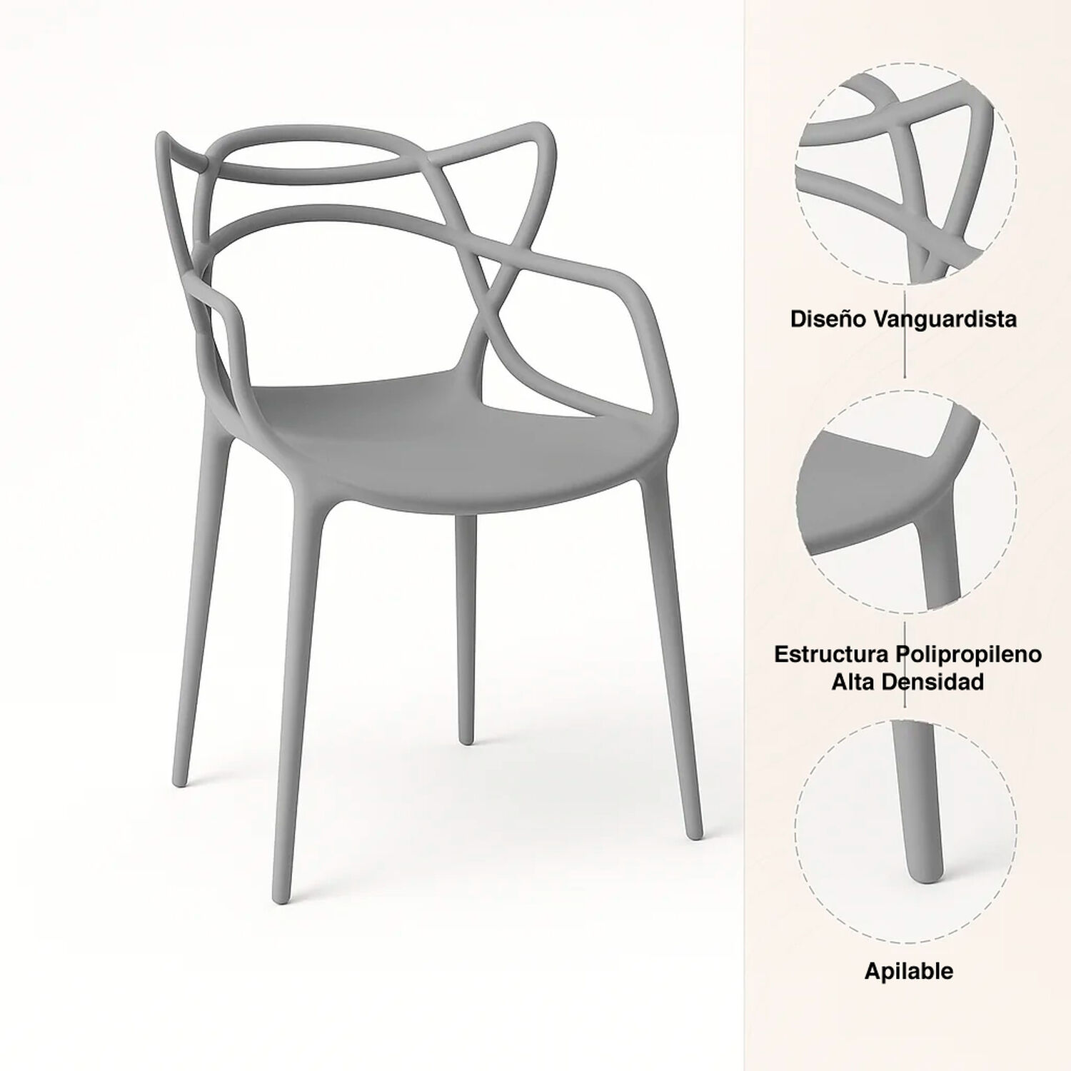 Silla De Terraza O Comedor Master - Gris image number 4.0