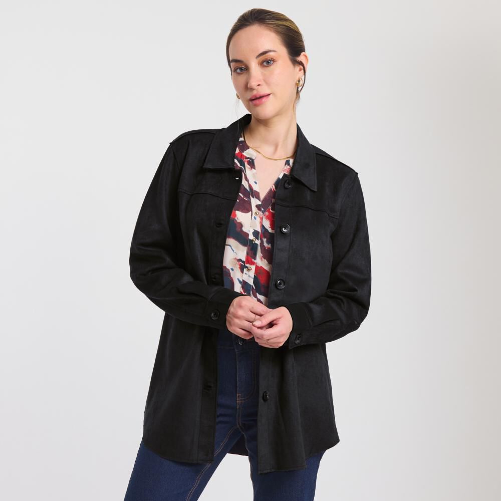 Chaqueta Sobrecamisa Sued Regular Mujer Lesage image number 0.0