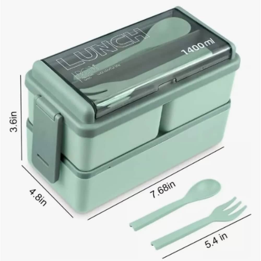 Lunch Box 2 Niveles Fiambrera Desmontable Con Cubiertos image number 2.0