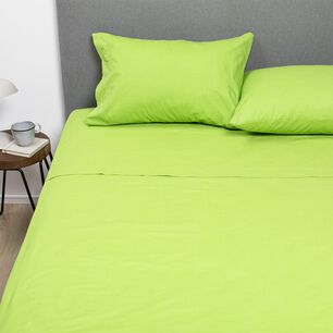 Pack 2 Sabanas Unicolor Arthome Verde + Roja 1 Plaza 144 Hilos