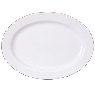 Plato Ovalado 36cm Royal Blanco Porcelana Hallen