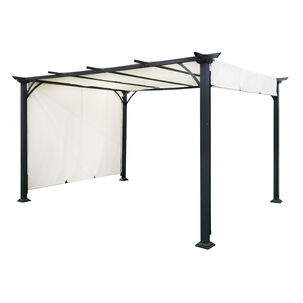 Pérgola Toldo Retractil Maitencillo Con Tela Retráctil 3x4 Mt Marfil