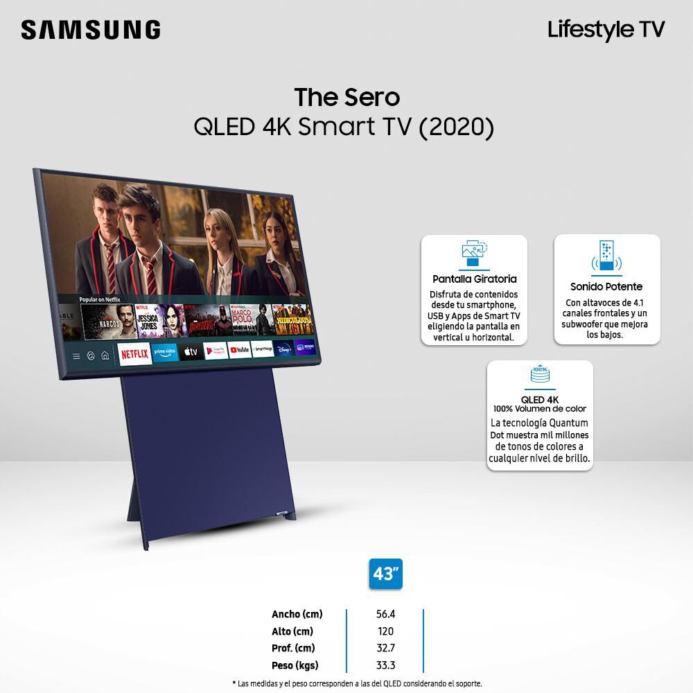 Qled 43" Samsung The Sero LS05T / Ultra HD 4K / Smart TV