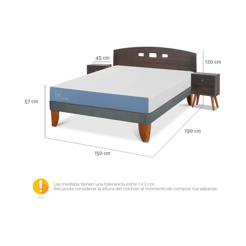 Cama Europea Cic Excellence / 2 Plazas / Base Normal + Set De Maderas image number 2.0
