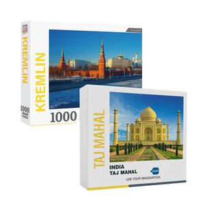 2 Rompecabezas 1000 Piezas 70x50cm Kremlin Taj Mahal