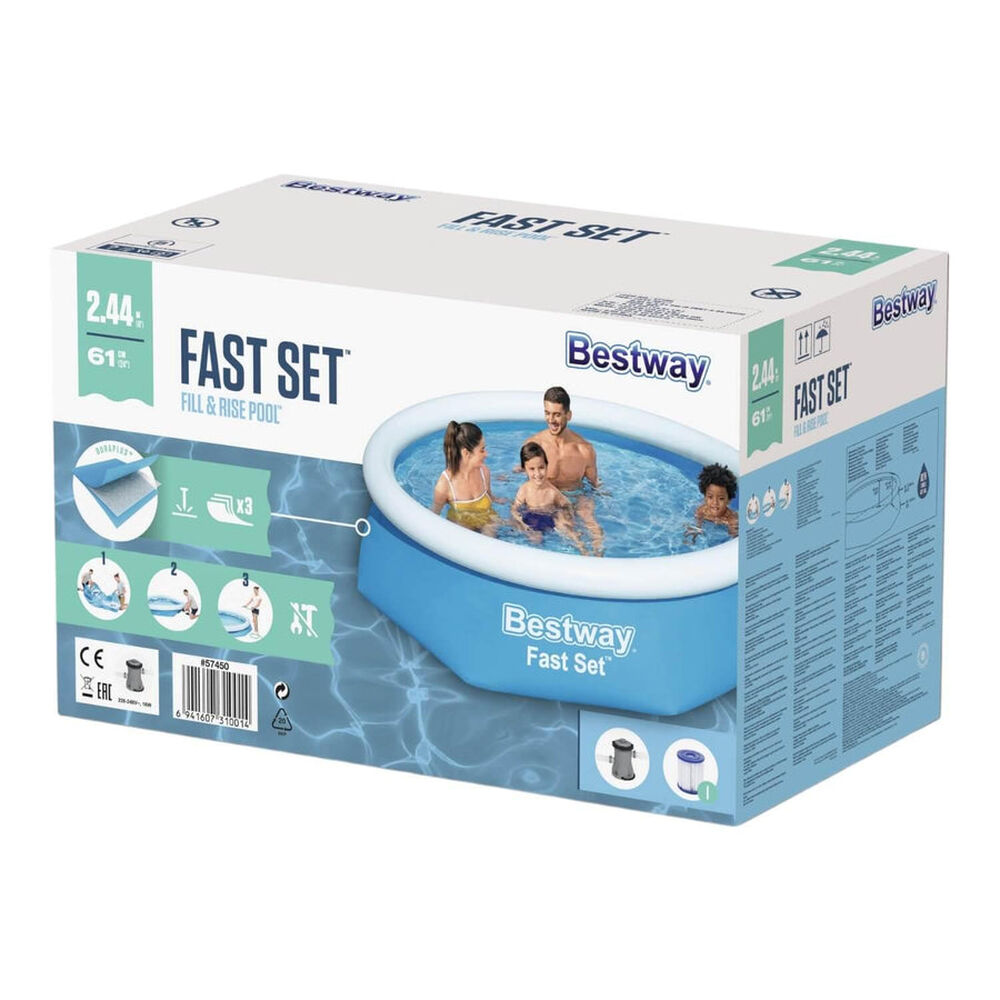 Bestway Piscina Redonda Fácil Armado Con Filtro 2.44x61cm Azul image number 5.0