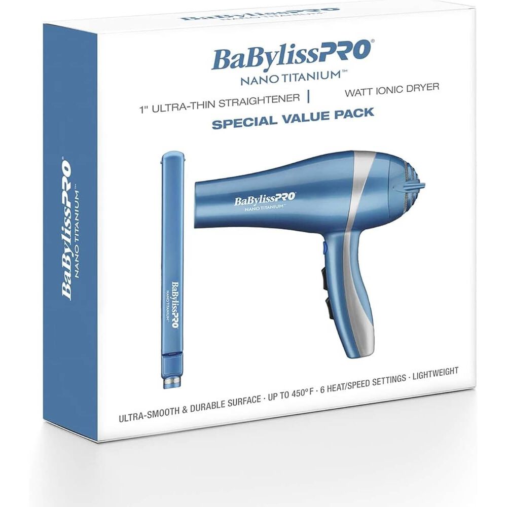 Kit Babylisspro Plancha Ultradelgada Y Secador Ionic Celeste 2un image number 1.0