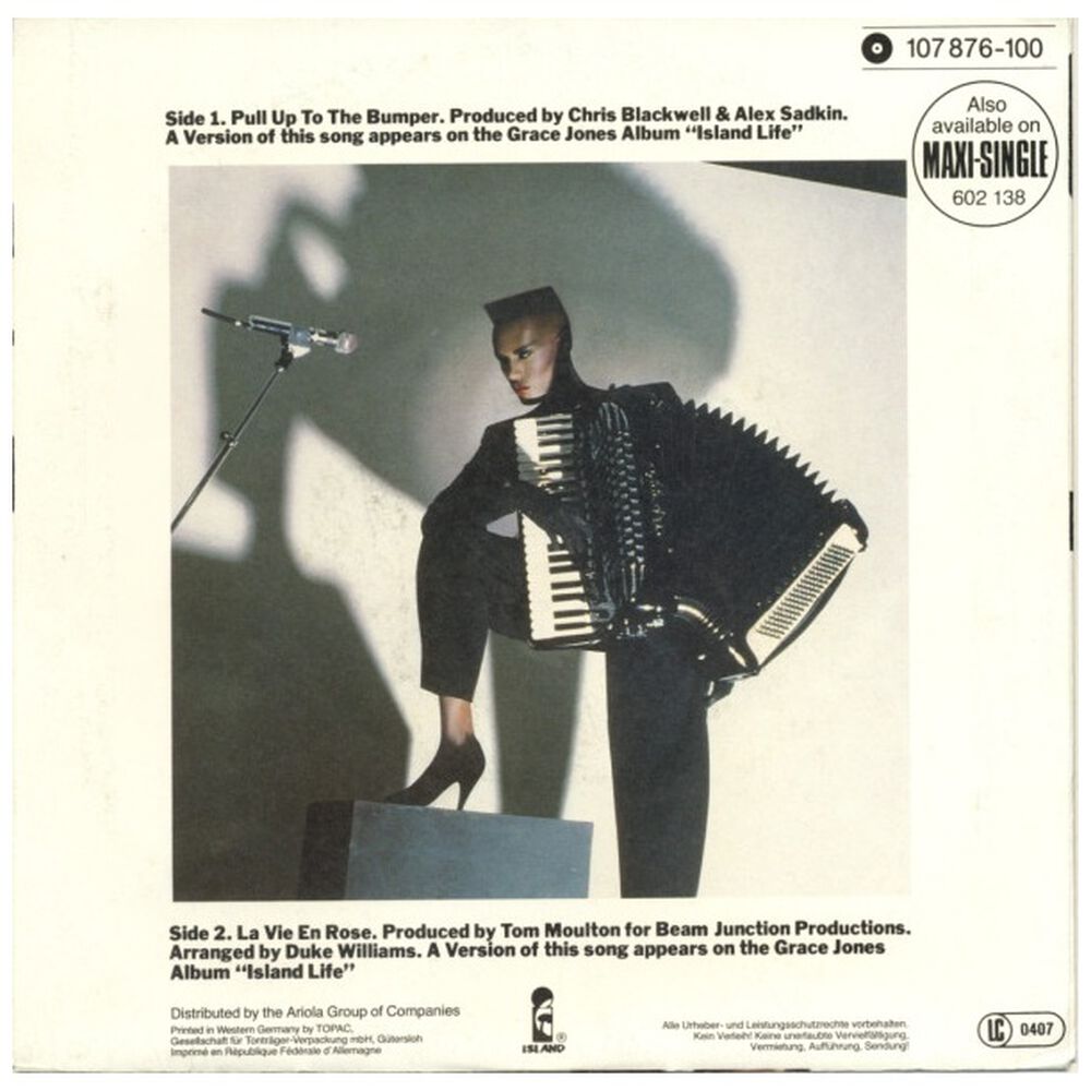 Grace Jones - Pull Up To The Bumper | 7'' Single Vinilo Usado image number 1.0
