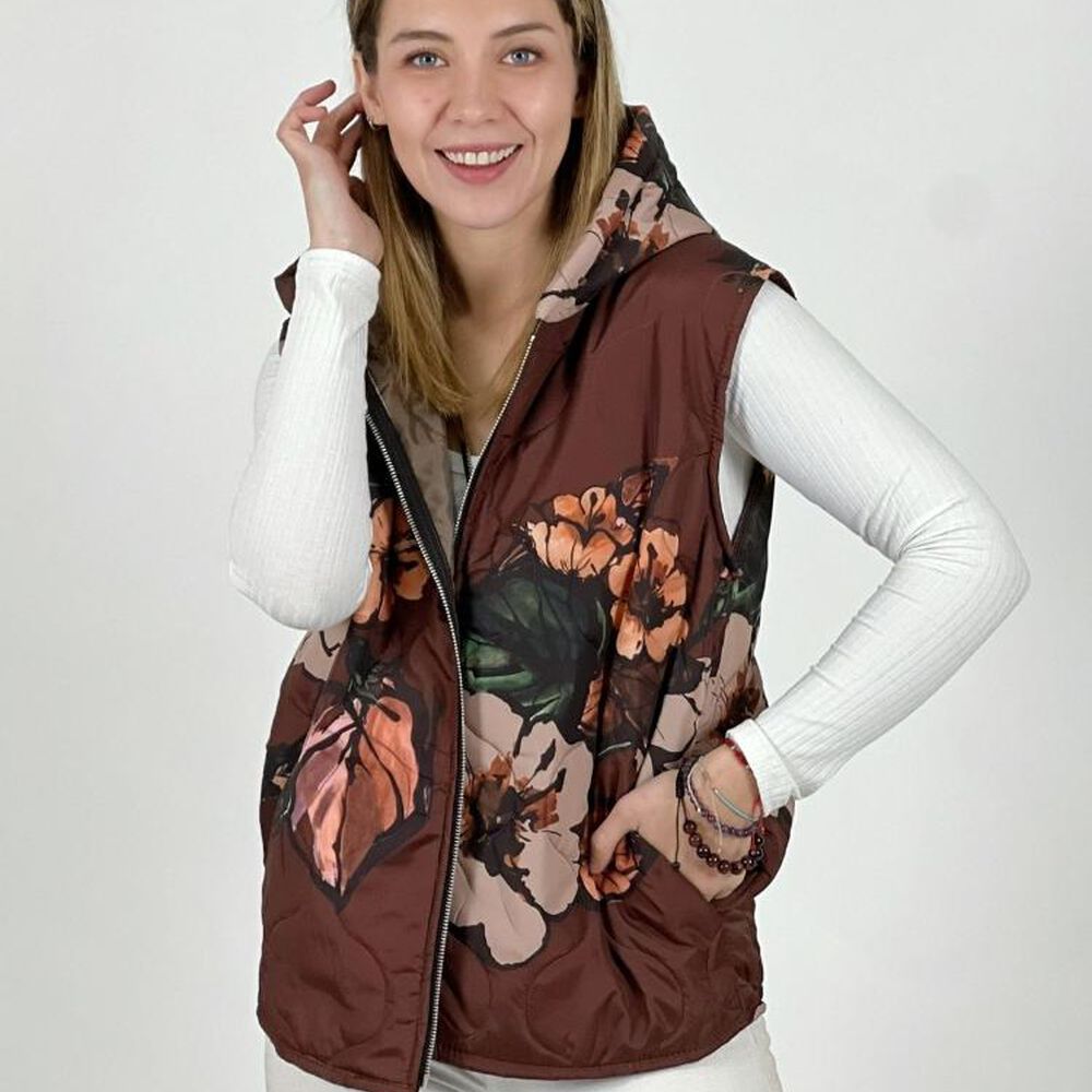 Parka Italiana Corta Estampado Flores image number 15.0