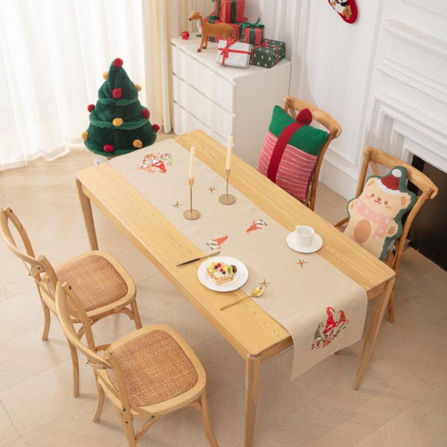 Camino De Mesa Navide&ntilde;o 36x180 Cm Dise&ntilde;o En Arpillera Ideal Para Decoraci&oacute;n Md04 image number 0.0