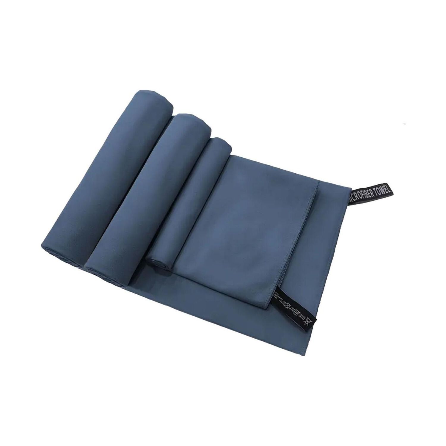 Set 3 Toallas Ba&ntilde;o Viaje Microfibra Secado R&aacute;pido Azul Marino image number 0.0