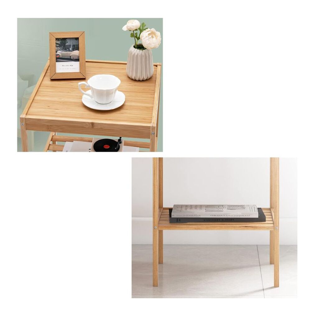 Set 2 Mesa Auxiliar De Bamb&uacute; 2 Niveles image number 4.0