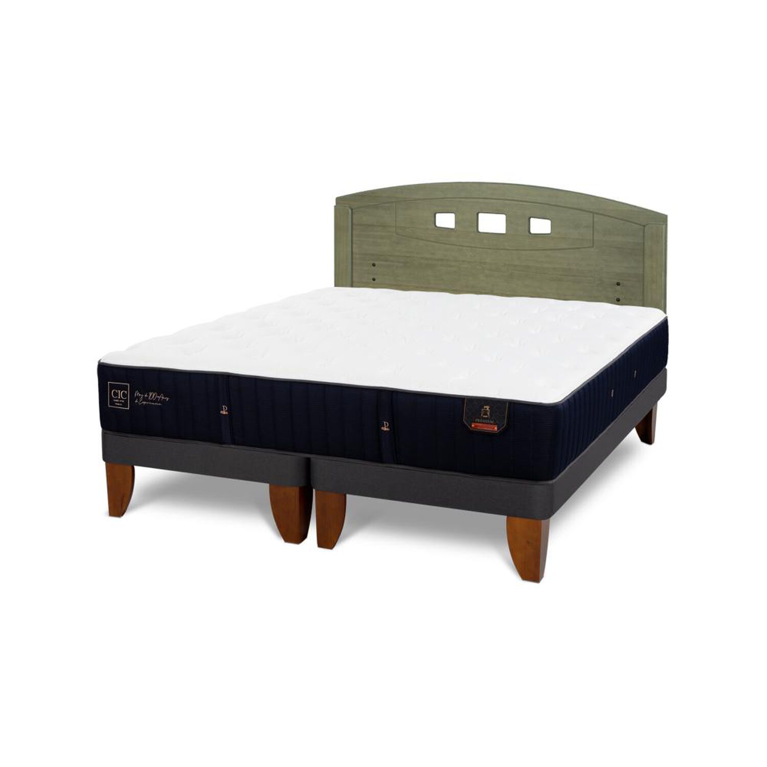 Cama Europea Cic Linea Premium / 2 Plazas / Base Dividida + Respaldo image number 5.0