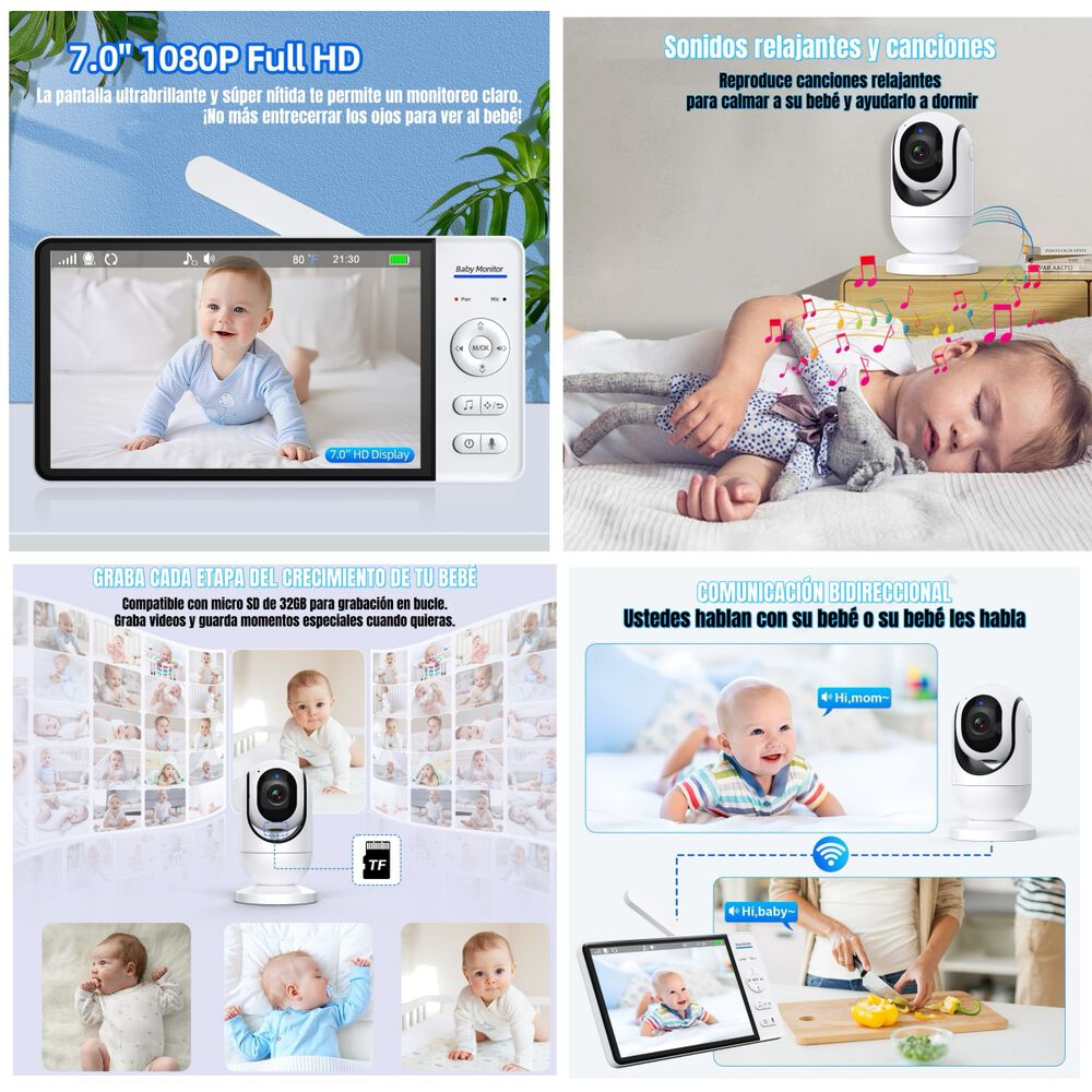 C&aacute;mara Monitor Inteligente Premium 7&Prime;1080p Abm780 Lubabycas image number 6.0