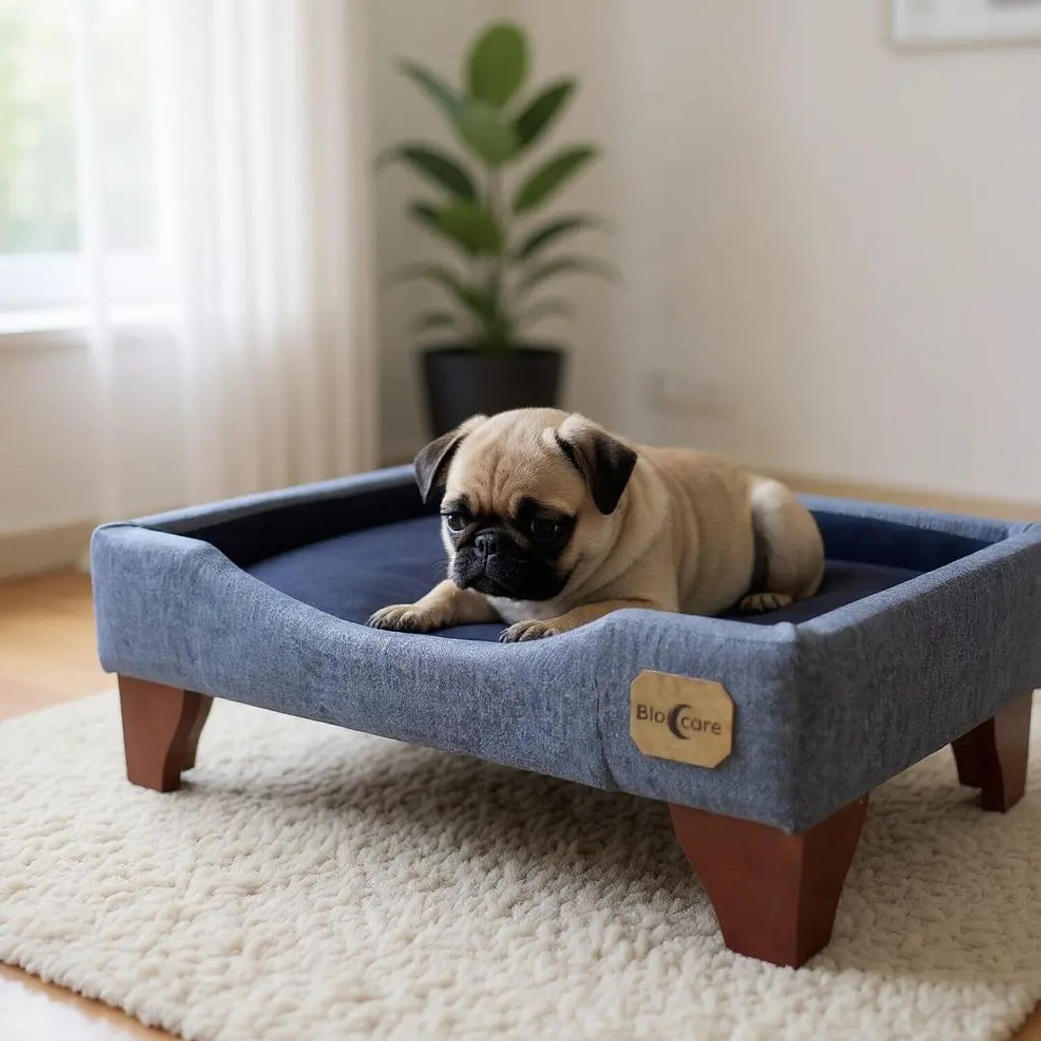 Cama De Mascotas - Talla S (55x40 Cm) / Patas De Madera 11 Cm image number 0.0