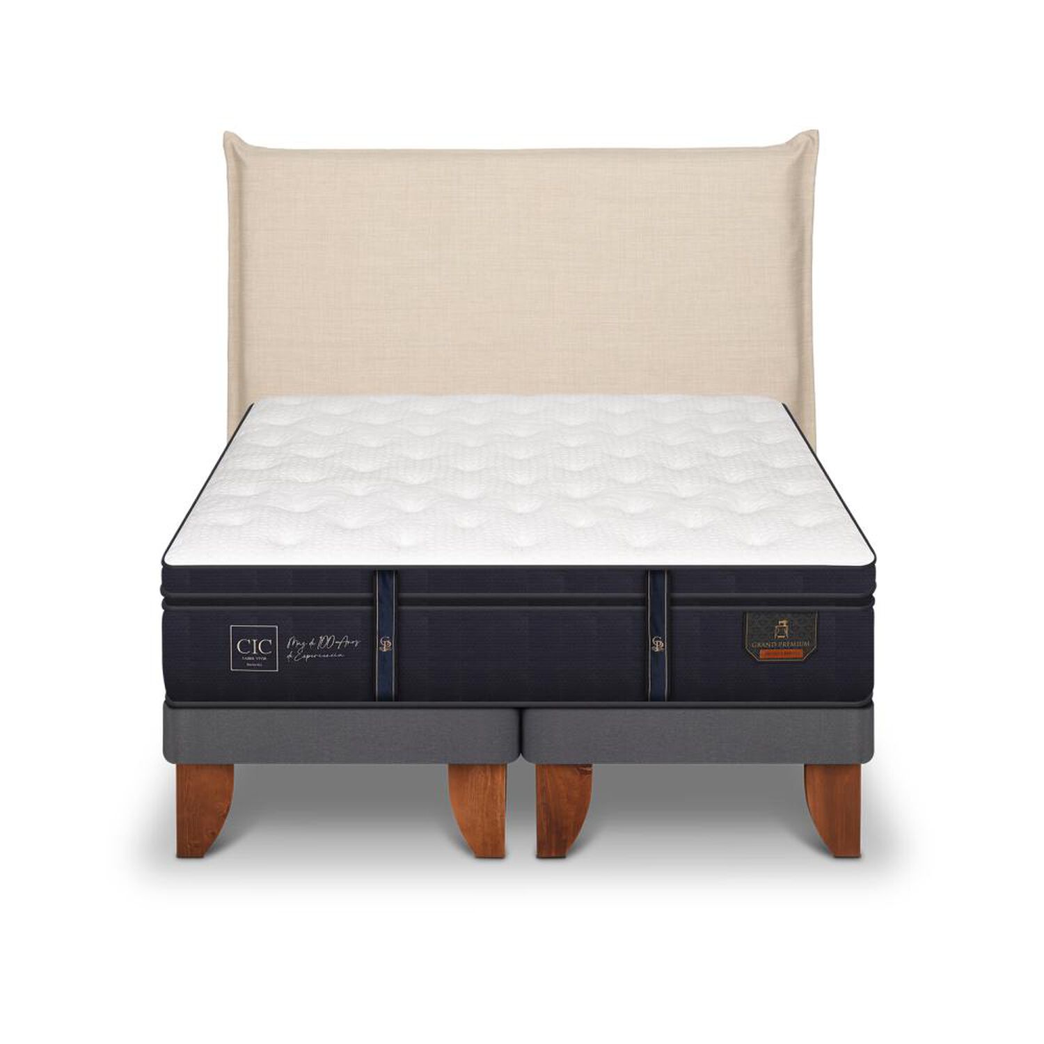 Cama Europea Cic Grand Premium / 2 Plazas / Base Dividida + Respaldo image number 0.0
