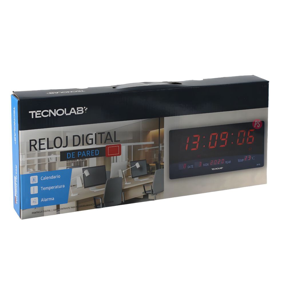 Reloj Mural Digital Con Calendario Y Temperatura 12-24h - Ps image number 2.0