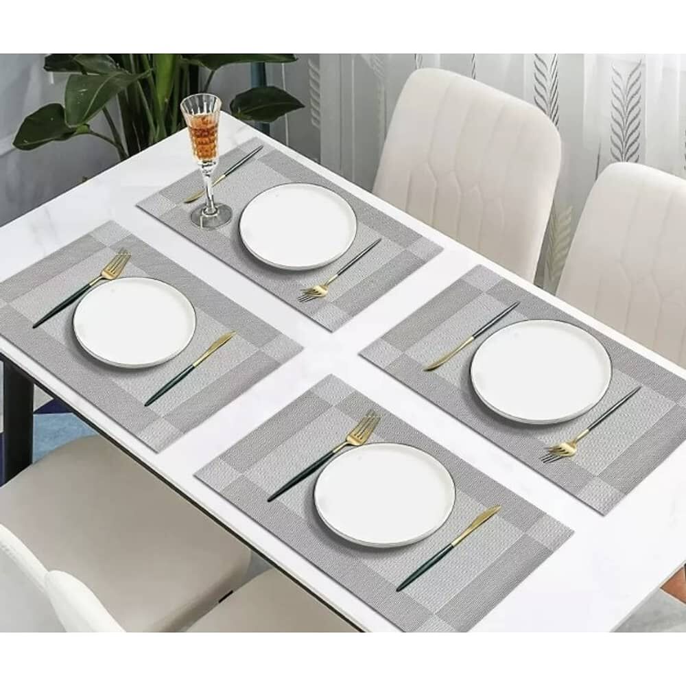 Set 6 Individuales Impermeable De Mesa Rectangular Dise&ntilde;os Gris image number 3.0