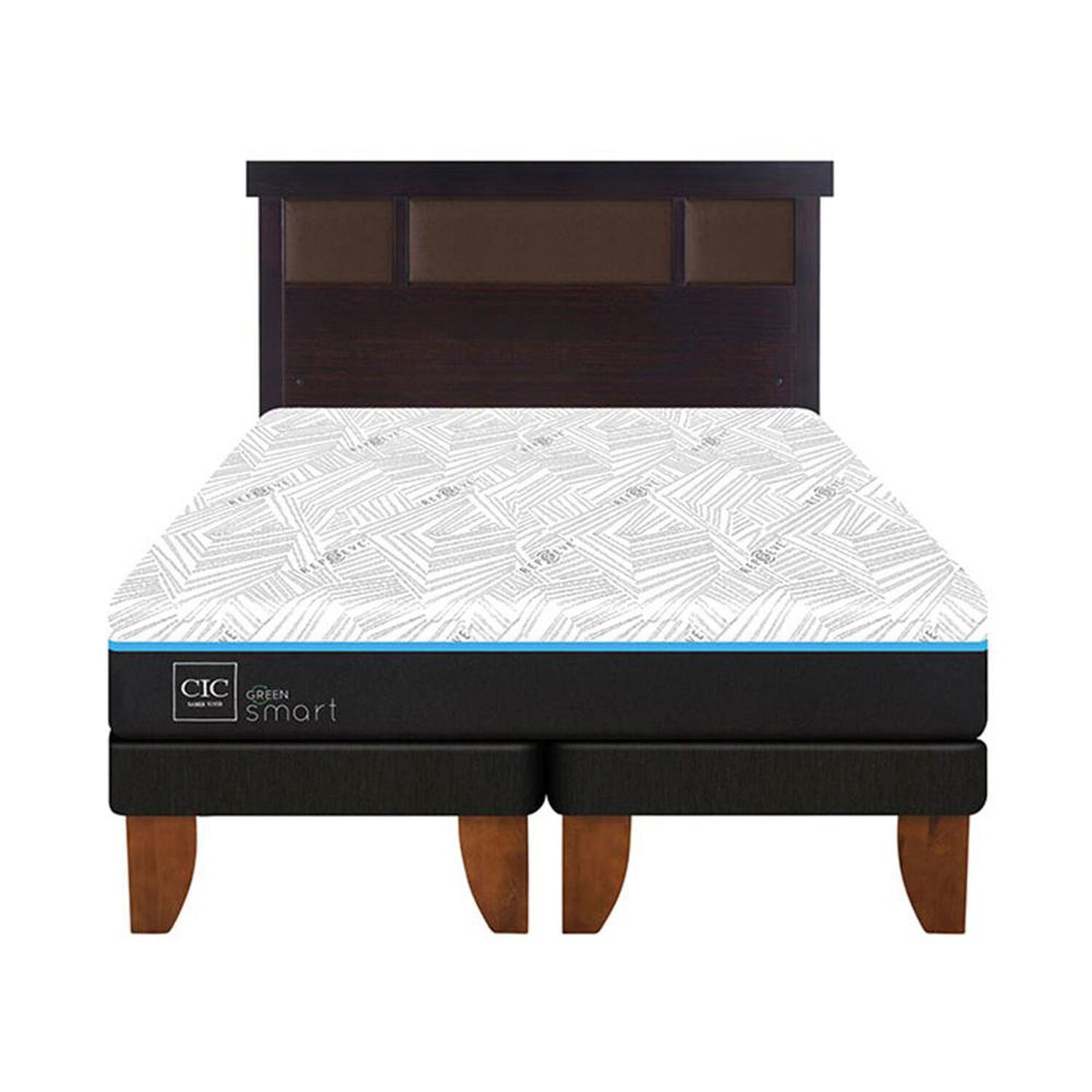 Cama Europea Cic Green Infinity / 2 Plazas / Base Dividida + Respaldo image number 0.0