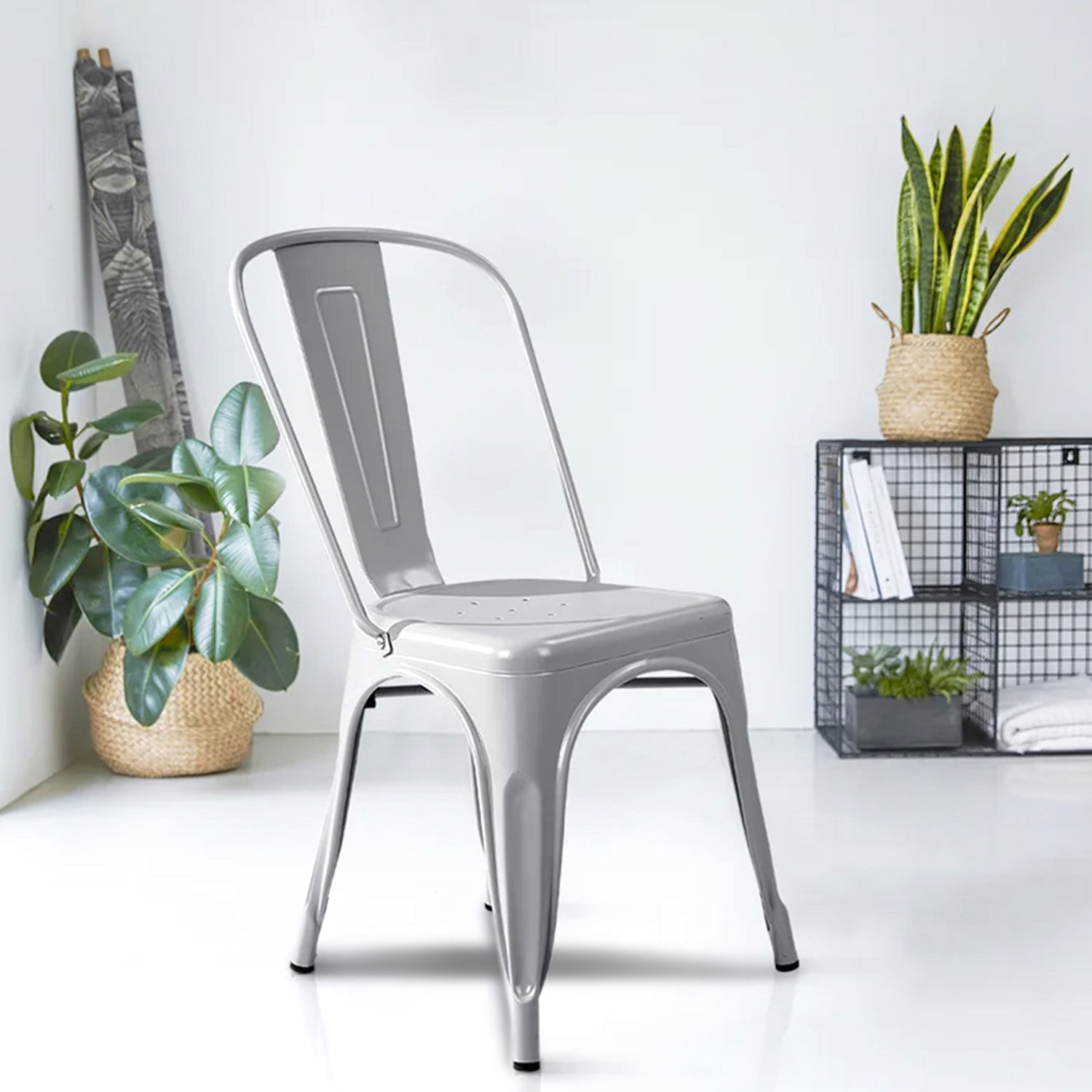 Silla De Bar Metal Tolix Gris image number 5.0