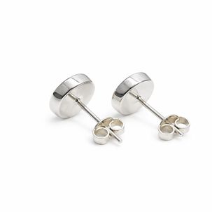 Aros Amatista Circular Plata 950 Tornillo Mariposa Mujer Elegantes Piedra Violeta