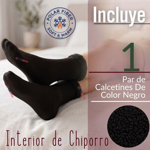 Calcet&iacute;n Chiporro Mujer Ultra T&eacute;rmico Negro Invierno Polar 1 Par
