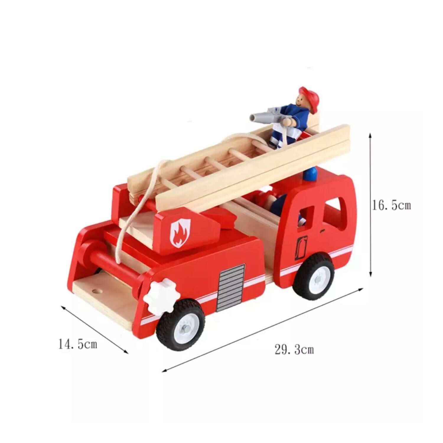 Juguete Camion De Bomberos De Madera Didactico Infantil image number 1.0