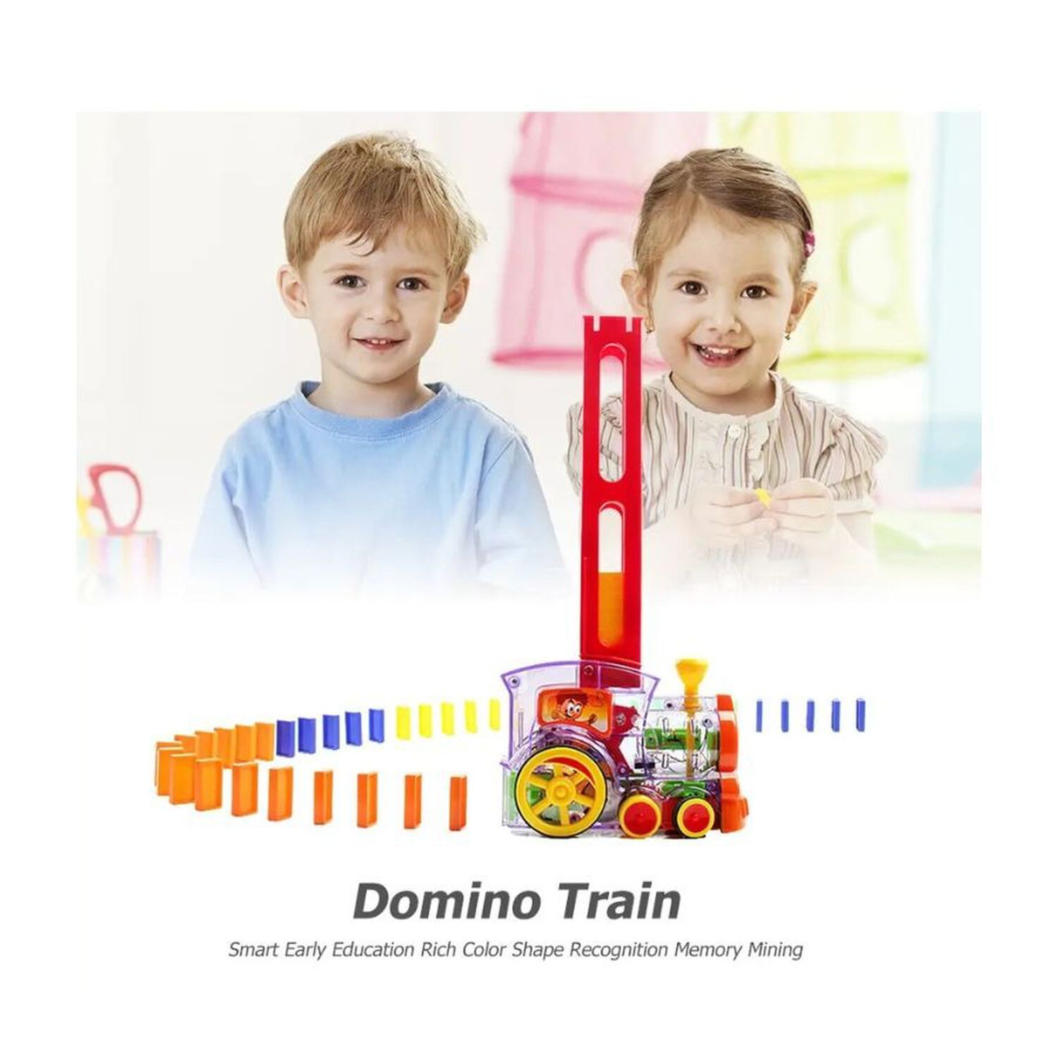 Tren Domino Juguete Autom&aacute;tico Con Luces Y Sonido Ni&ntilde;os image number 2.0