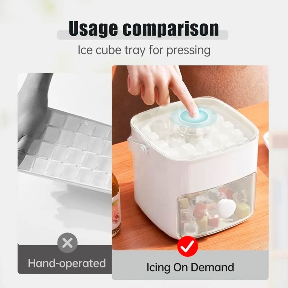 Molde Para Cubitos De Hielo Compartimento Push Bandeja image number 1.0