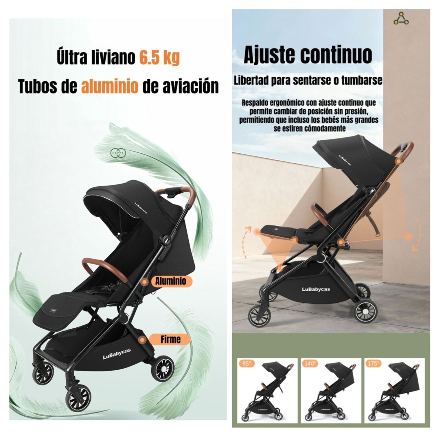 Coche De Paseo Tipo Maleta Aluminio 0-3 A&ntilde;os Jeta Lubabycas image number 5.0