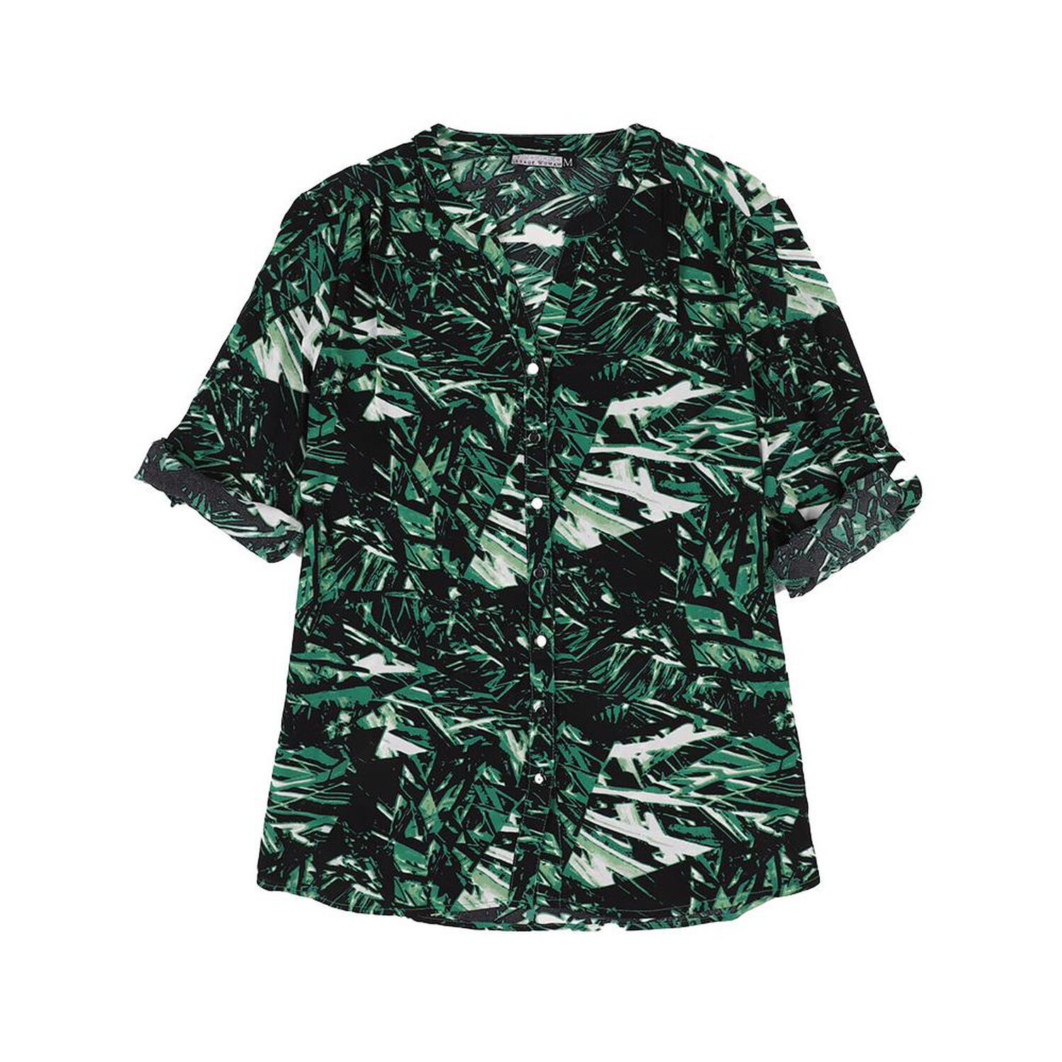 Blusa Regular Manga Larga Roll Up Cuello Maho Mujer Lesage image number 0.0