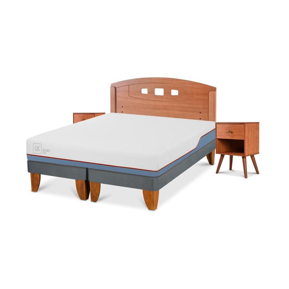 Cama Europea Cic Excellence Plus / 2 Plazas / Base Dividida + Set De Maderas image number 1.0