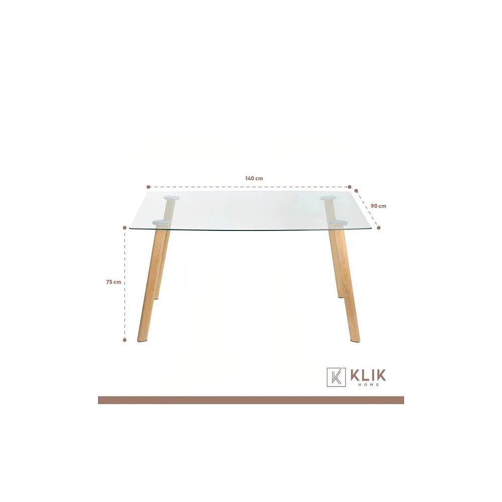 Comedor Mesa De Vidrio N&oacute;rdica 140x90cm + 6 Sillas Crossback Madera Negras image number 4.0
