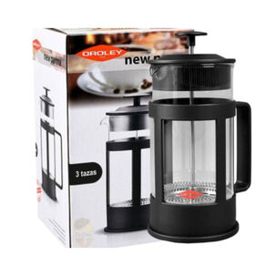 Cafetera Embolo Prensa Francesa Parma Negra 3 Tazas Oroley