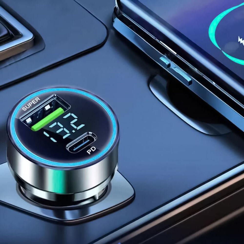 Cargador Auto Qc3.0 Usb Con Pant Led Philco image number 2.0