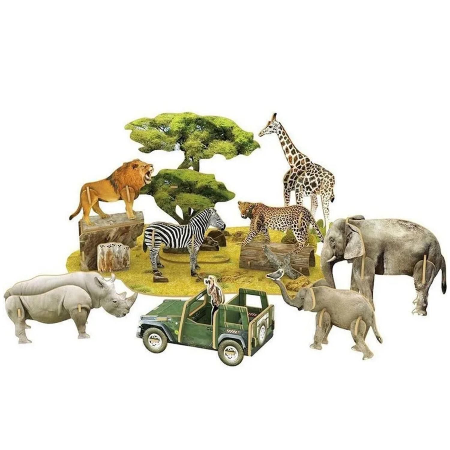 Juguete Rompecabezas 3d Vida Africana 69 Piezas Infantil image number 1.0